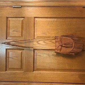 Rebecca Minkoff leather fringe bag, tan